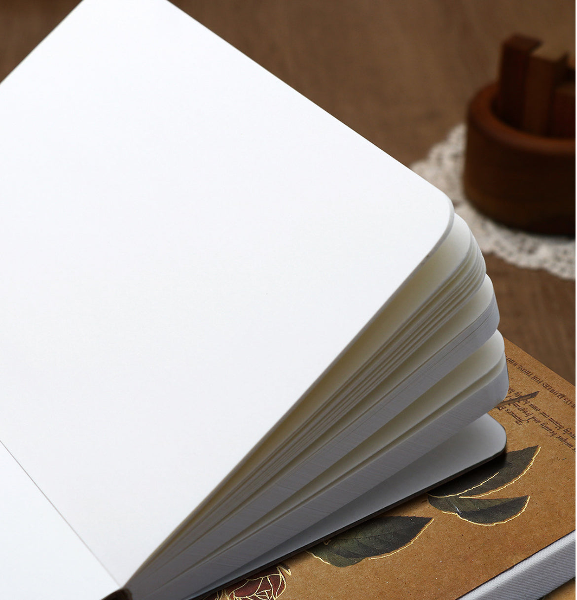A6 Flower Hardcover Blank Sheets Notebook / Journal - 100g, 208 pages