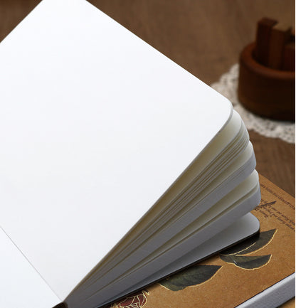 A6 Flower Hardcover Blank Sheets Notebook / Journal - 100g, 208 pages