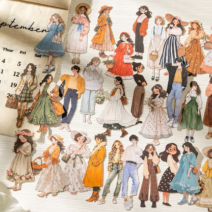Girl Character Hard Card Stickers (100 pcs)