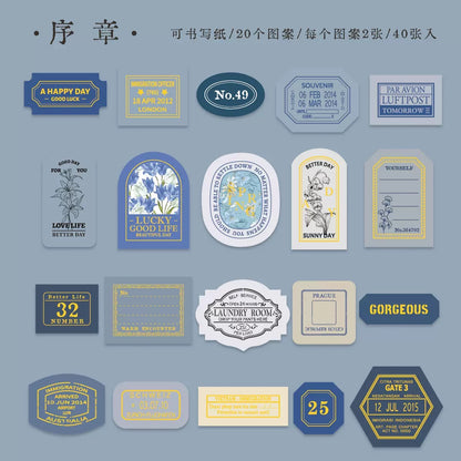 Retro Label Stickers Box (40 pcs)