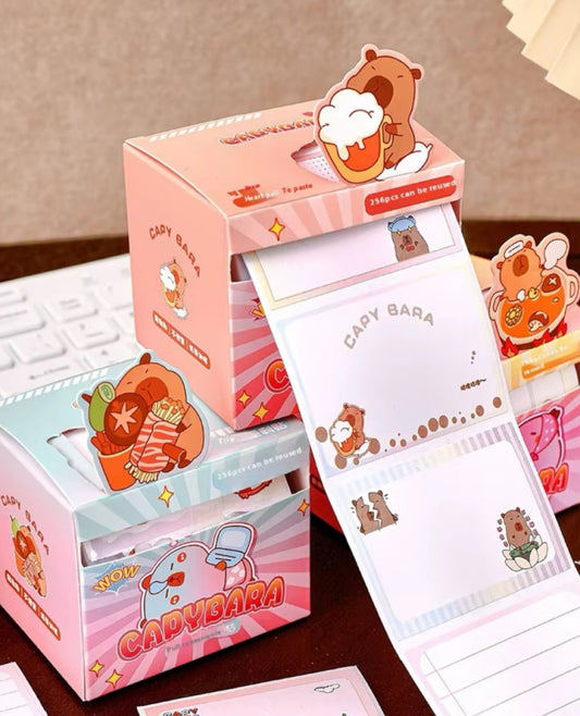 Capybara Pull-Out Peel Off Sticky Notecards (256pcs per box) - ShopHaul