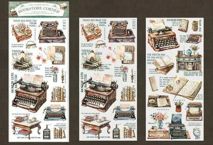 Bookstore Corner Transfer PVC stickers sheets (2 sheets)
