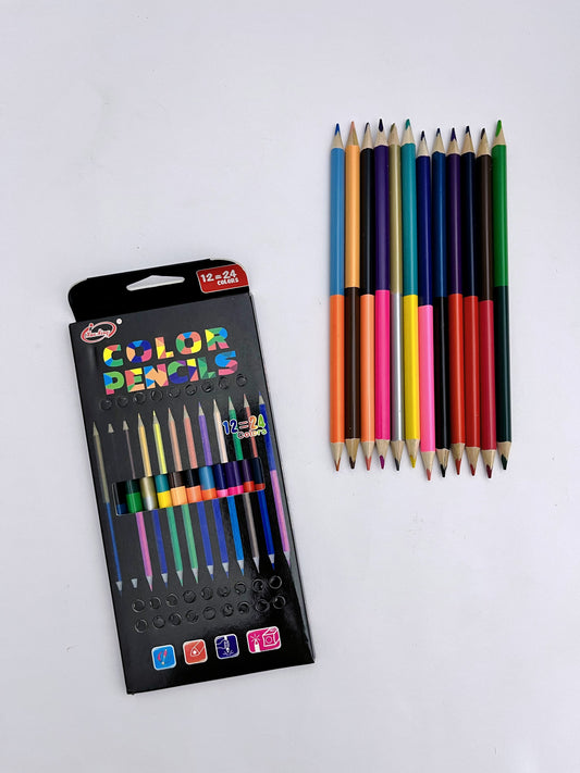 24-color Coloring Pencils Set (Double Tips) - ShopHaul