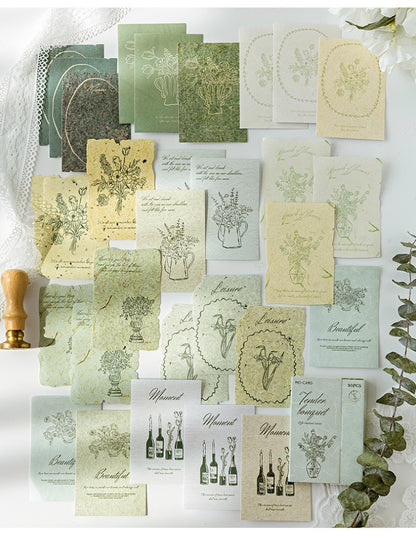 Mocard Vintage Material Paper Stickers Set
