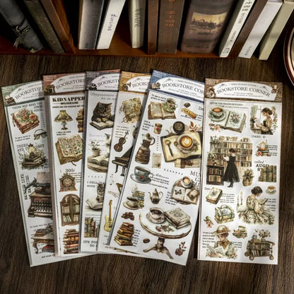 Bookstore Corner Transfer PVC stickers sheets (2 sheets)