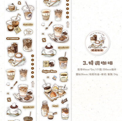 Twilight Coffee Notes Series Stickers Roll