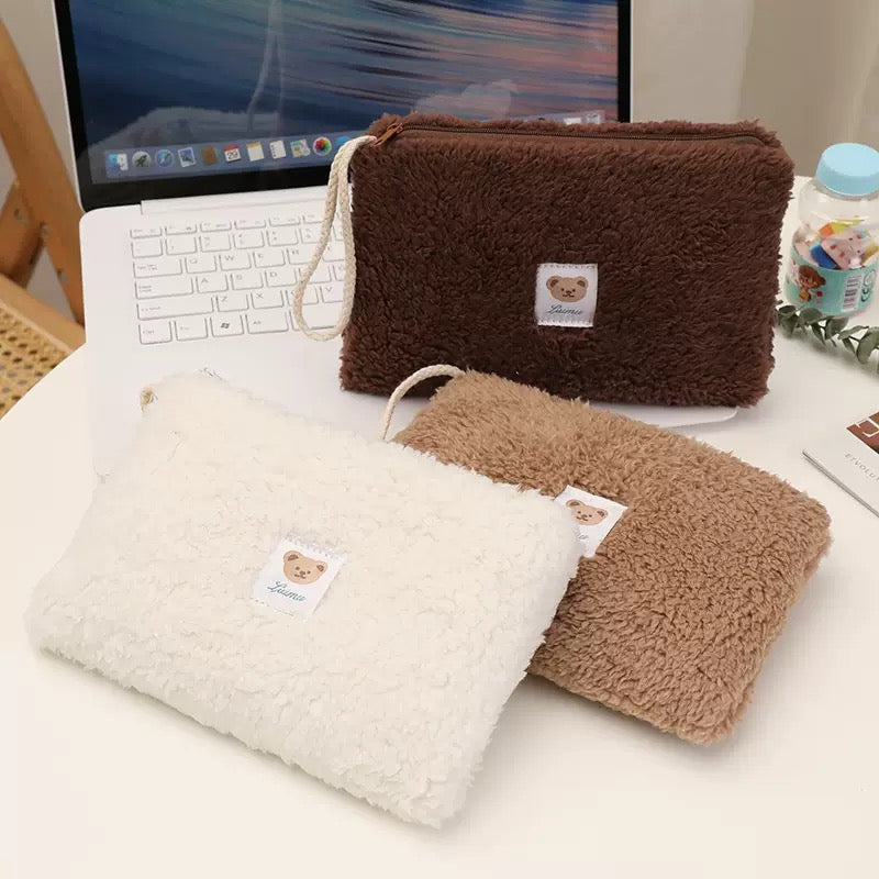 Plush Large Capacity Stationery Purse / Pen Case / Pouch