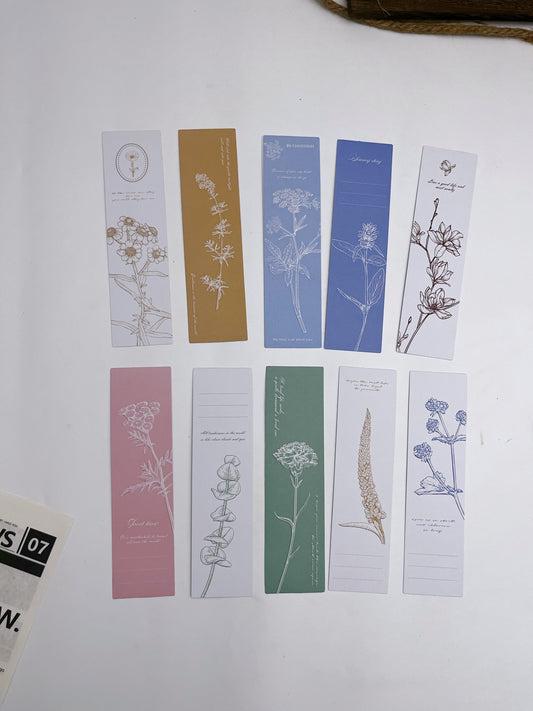 Colored Flower Paper Bookmarks