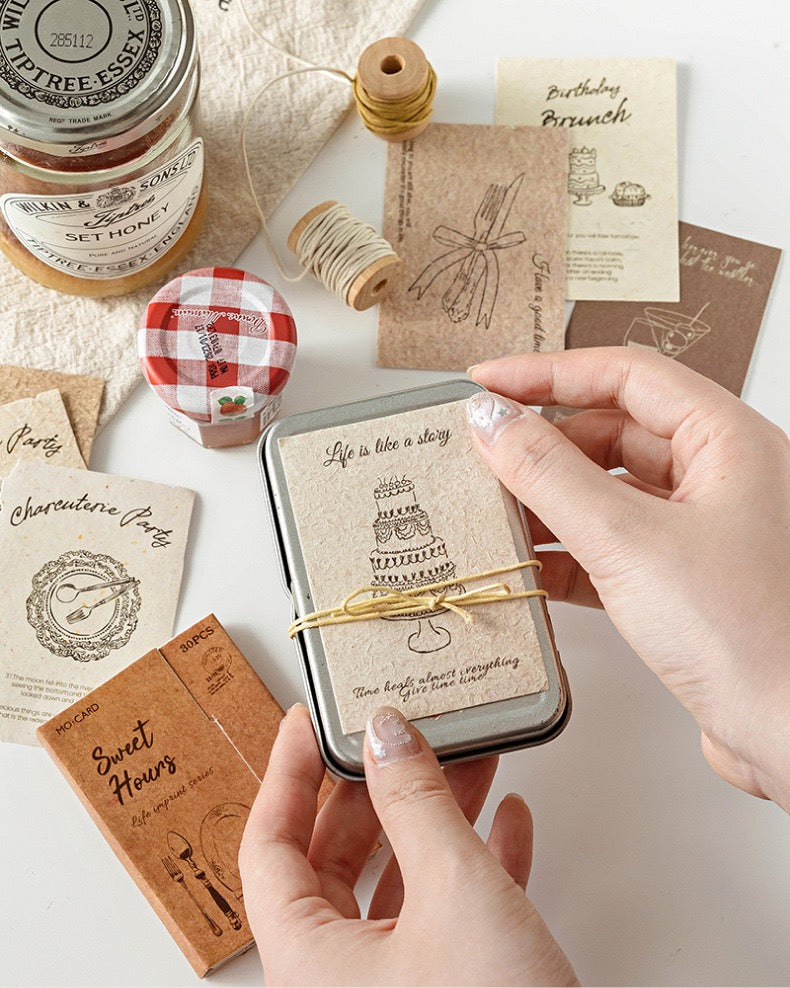 Mocard Vintage Material Paper Stickers Set