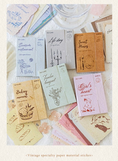 Mocard Vintage Material Paper Stickers Set