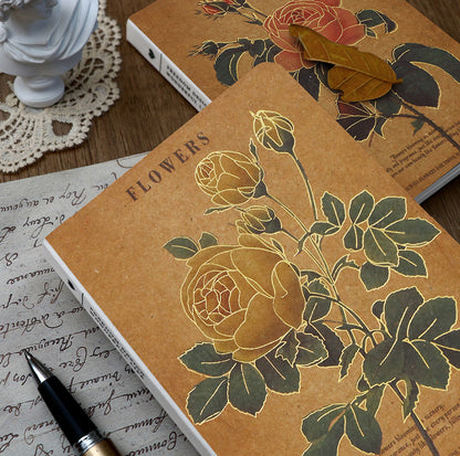 A6 Flower Hardcover Blank Sheets Notebook / Journal - 100g, 208 pages