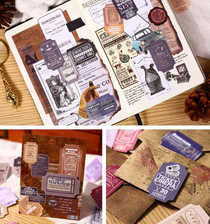 Retro Stamp Stickers Card Set (15 pcs)