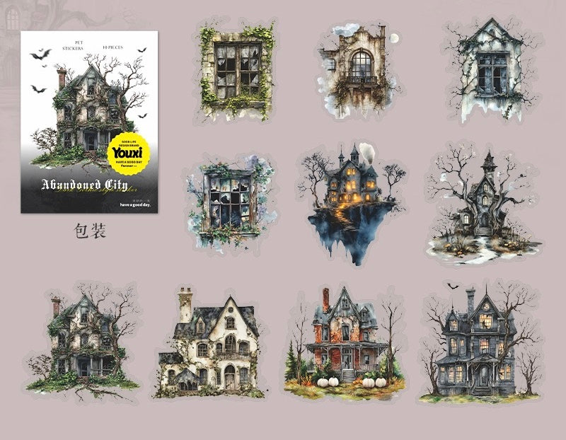 Abandoned City Landscape Stickers