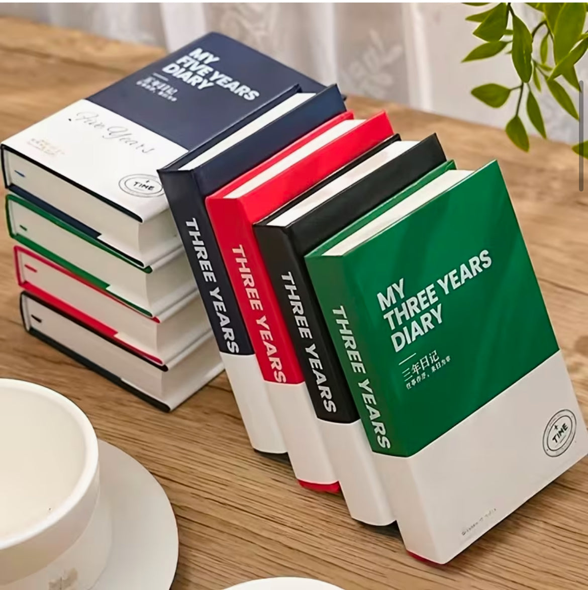 Leather Cover Mini (Pocket) Size 5-year / 3-year Undated Diary / Journal - 384 pages