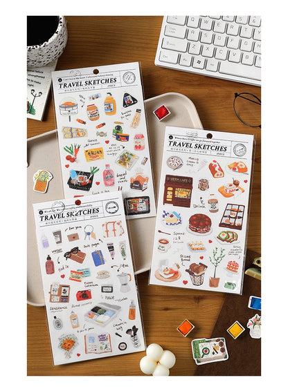 Travel Sketches Stickers Sheet (1 pc)
