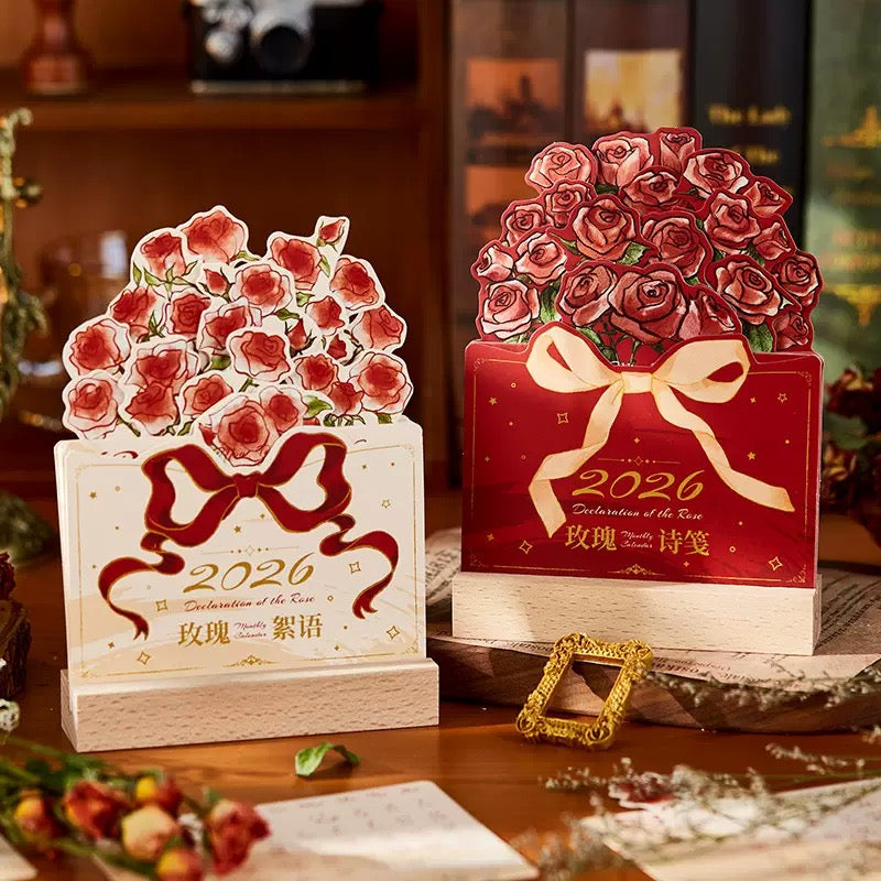 Rose Desk 2026 Calendar