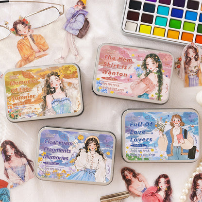 Cartoon Character Transparent Stickers Box (100 pcs)