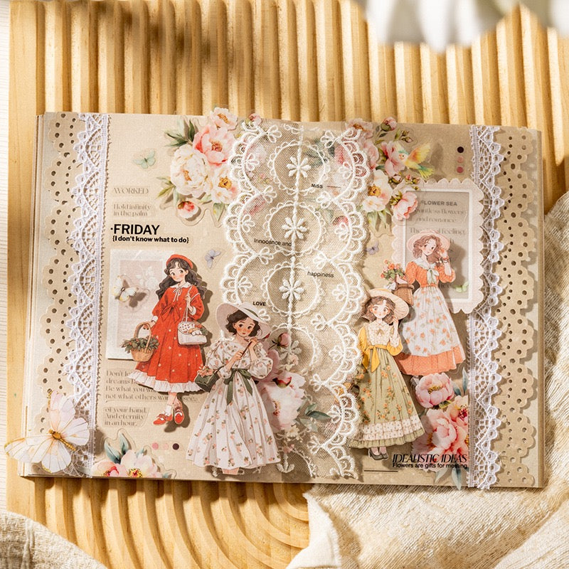 Girl Character Hard Card Stickers (100 pcs)