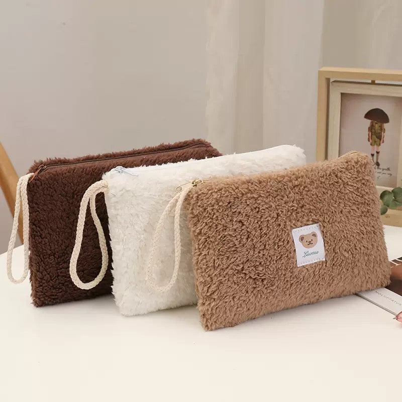 Plush Large Capacity Stationery Purse / Pen Case / Pouch