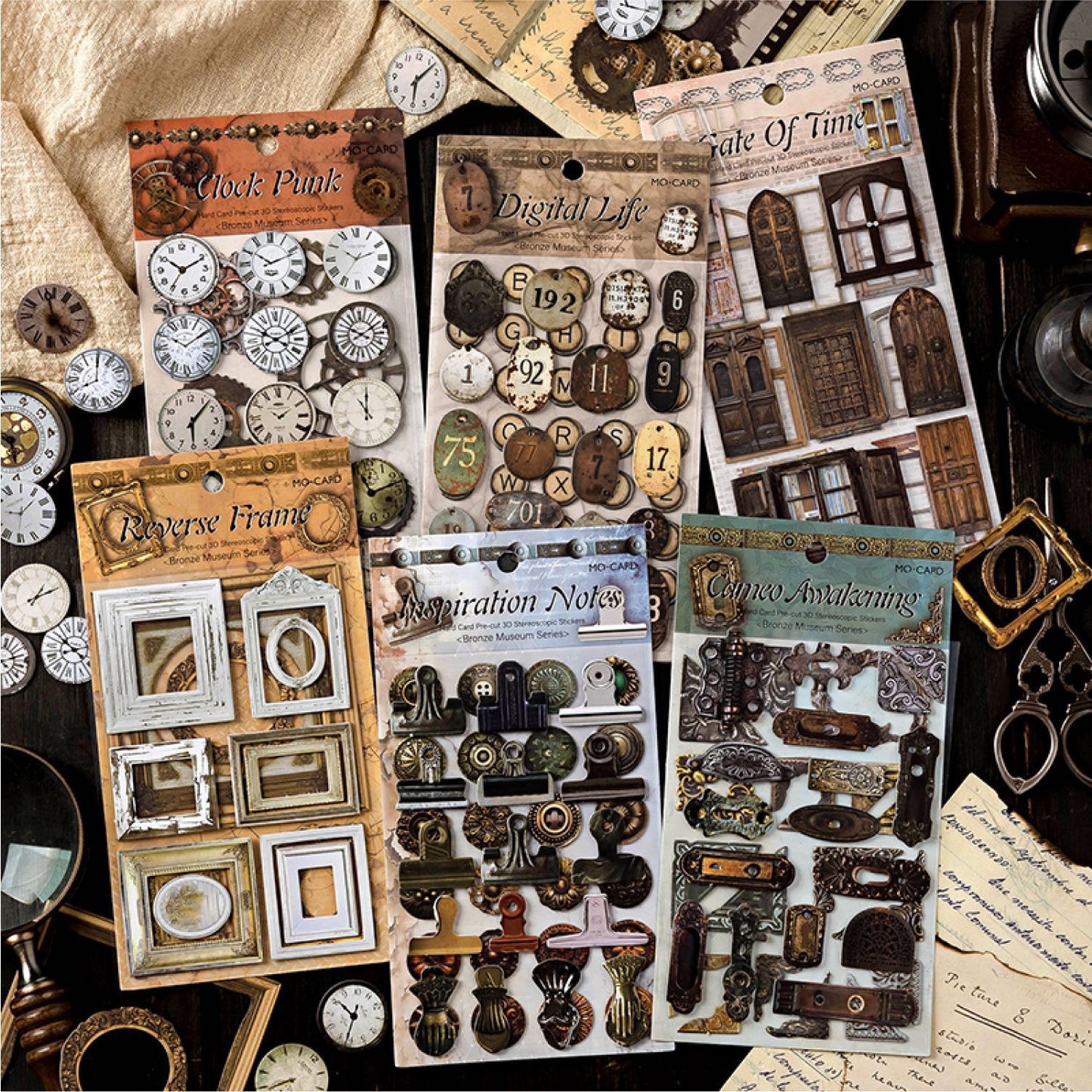 Bronze Museum Series Retro Stickers