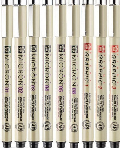 Micron Fineliner Pens Set (11pcs) - ShopHaul