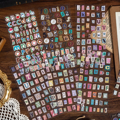 Alphanumeric stickers set (6 sheets)