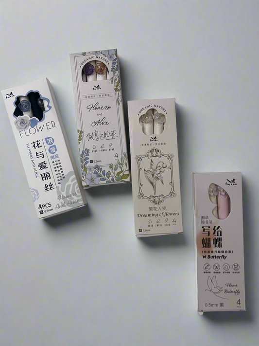 Cute Black Ink Pens Set (4pcs) - 0.5mm - ShopHaul