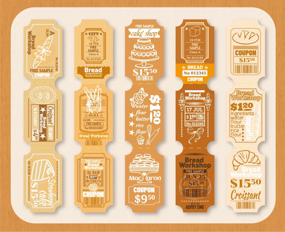 Retro Stamp Stickers Card Set (15 pcs)