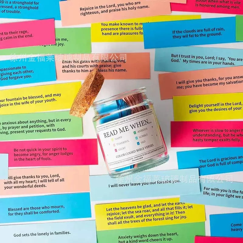 Color-coded Bible Verses Glass Jar