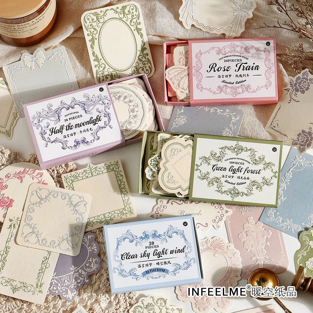 Embossed Hard Material Paper Sticky Notes Set (30 pcs)
