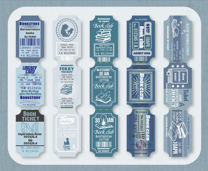 Retro Stamp Stickers Card Set (15 pcs)