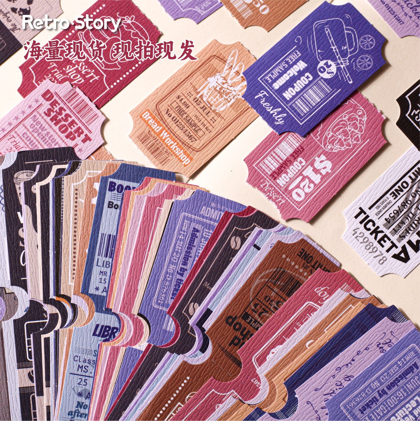 Retro Stamp Stickers Card Set (15 pcs)