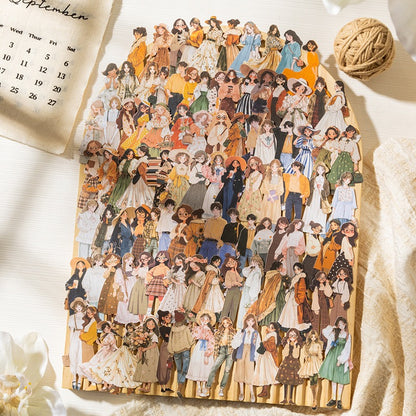 Girl Character Hard Card Stickers (100 pcs)