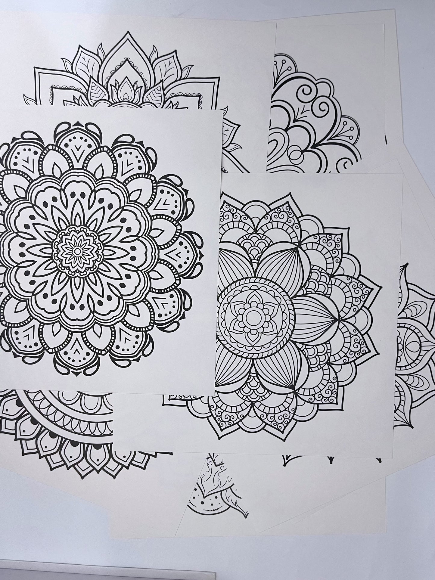 Large-size Mandala Painting / Coloring Sheets (12 sheets)