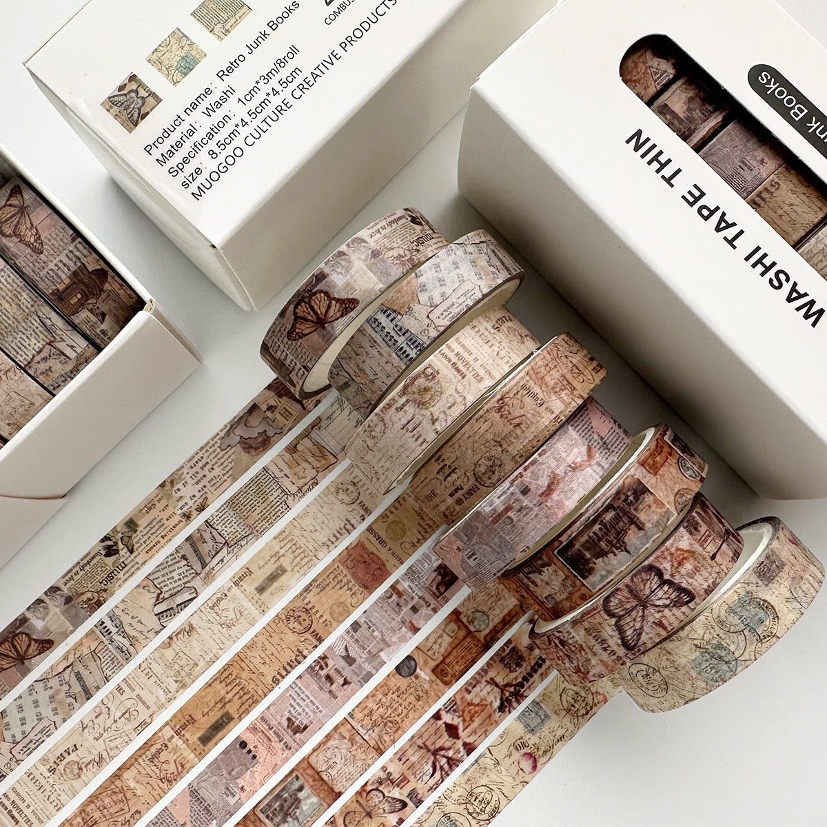Retro Washi Tapes 8-pcs Set