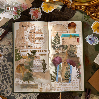 Retro Material Paper / Stickers Journaling Pack (251 pieces)