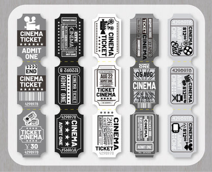 Retro Stamp Stickers Card Set (15 pcs)