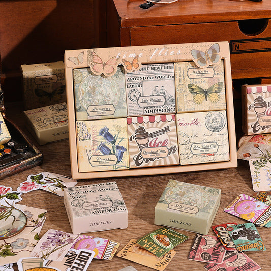 300 pcs Vintage Paper Sticker box - ShopHaul