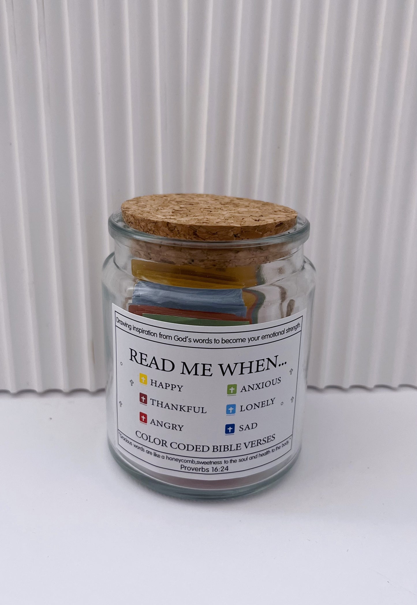 Color-coded Bible Verses Glass Jar