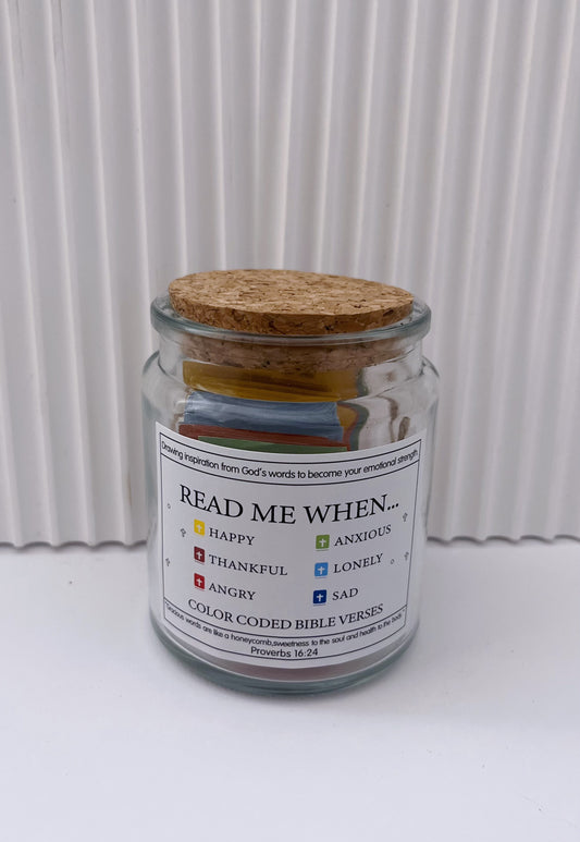 Color-coded Bible Verses Glass Jar