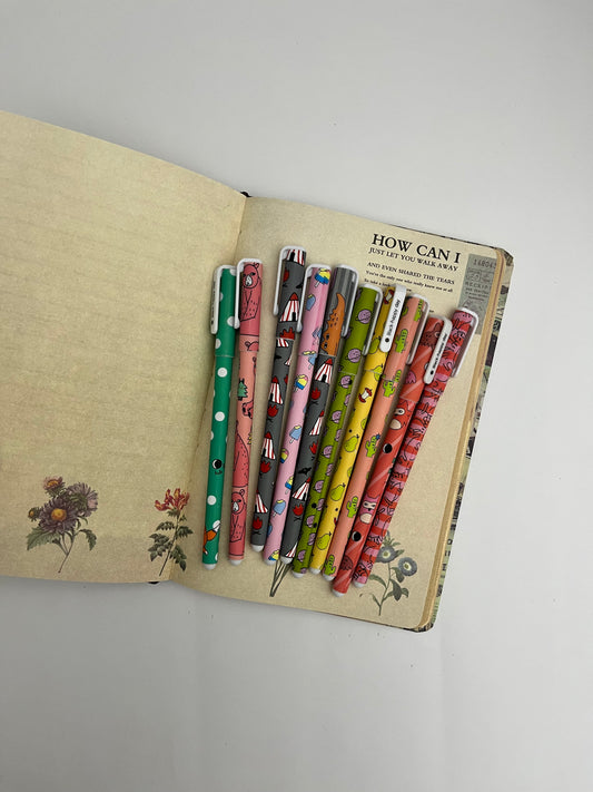 Cartoon Colored Ink Pens Set (10 pcs)