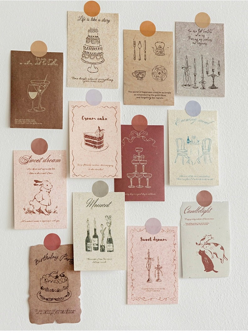 Mocard Vintage Material Paper Stickers Set