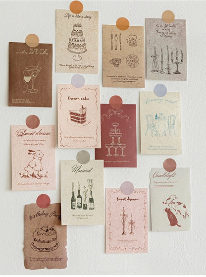 Mocard Vintage Material Paper Stickers Set
