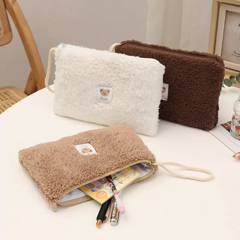 Plush Large Capacity Stationery Purse / Pen Case / Pouch