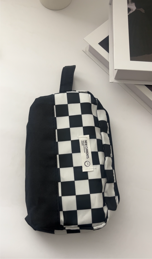 Moka Checkered Large Capacity Pen Purse - ShopHaul