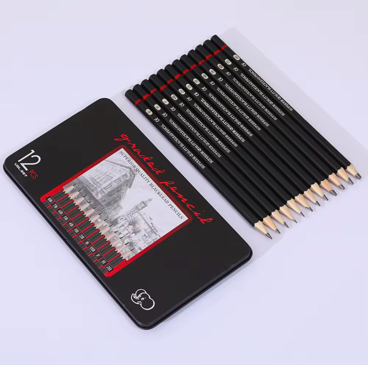 Blacklead Pencil Set 8B to 2H