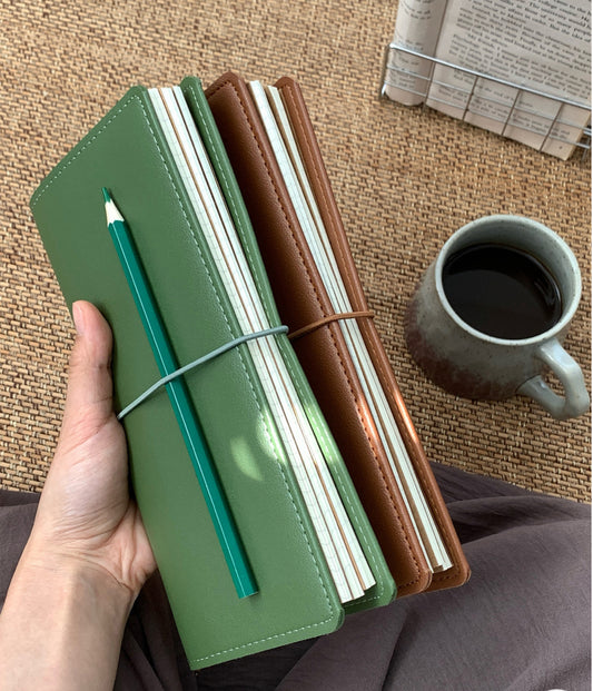 Retro Leather Traveler's Notebook / Journal (LINED, DOTGRID, SQUARE GRID SHEETS)