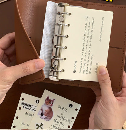 A7 Strap Leather Loose-leaf Notebook / Journal - Blank sheets