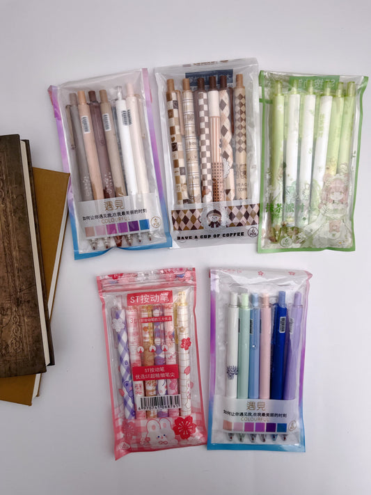 Colourful Black Ink Gel Pens - ShopHaul