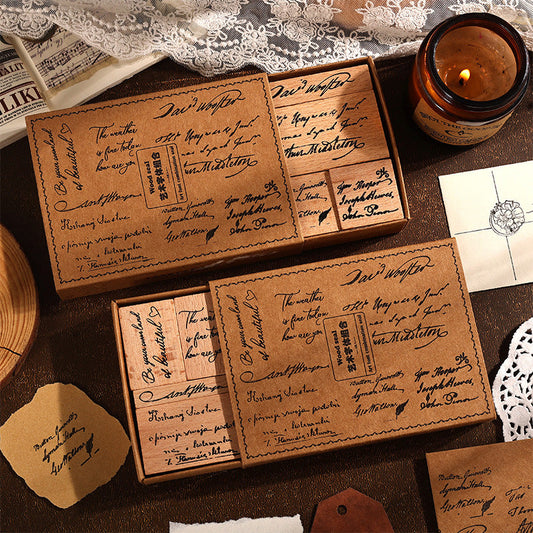 Wooden Ink Stamp (8 pcs) - ShopHaul